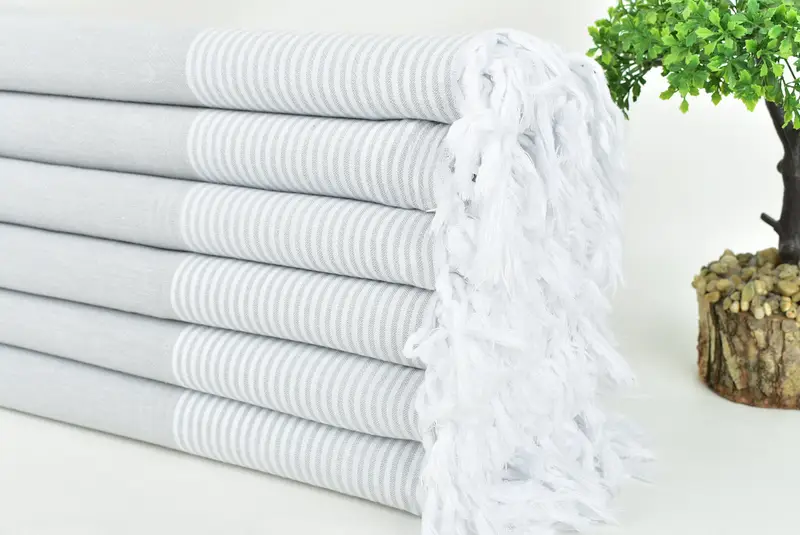Towel With Name, Lightweight towel, 80x36 Cotton Striped Towel, Bachelor Gift, Summer Gift, Peshtemal Towel, Thin and lightweight Turkish peshtemal - 3