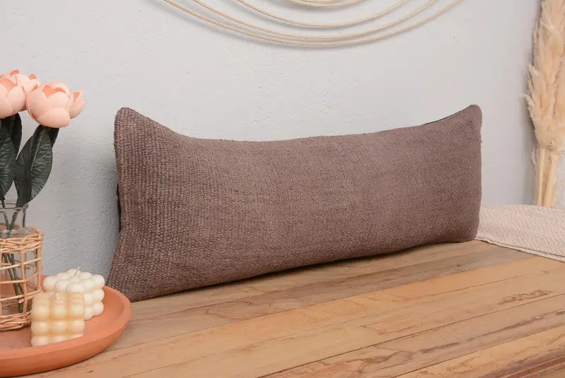 Cushion Cover, 12x36 Brown Cushion, Cozy Throw Cushion, Toss Cushion, Pet Pillow Case, Home Decor Pillow, Turkish Pillow, Pillow for Couch - 1