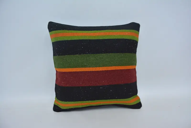 Floor Cushion Case, Garden Pillow Cover, Home Decor Pillow, 16x16 Green Pillow Case, Throw Kilim Pillow, Boho Pillow Sham Cover, Cushion - 1