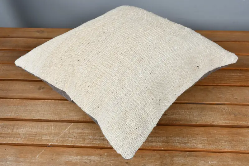 14x14 Beige Cushion, Turkish Pillow, Designer Throw Cushion, Custom Cushion Case, Pillow, Vintage Kilim Throw Pillow, Kilim Pillow - 2