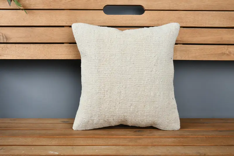 14x14 Beige Cushion, Turkish Pillow, Designer Throw Cushion, Custom Cushion Case, Pillow, Vintage Kilim Throw Pillow, Kilim Pillow - 6
