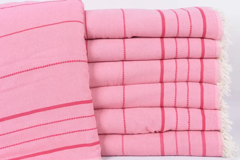 Gift For Wedding Day, Personalized Blanket, 100x80 Cotton Striped Towel, Turkish Blanket, Beach Blanket, Decorative Blanket, Oversized Beach Towel - 1