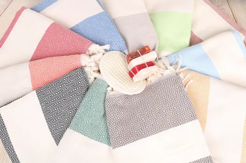 Personalized Turkish Beach Towel Beige, Cotton, Monogram, 40x71 Inches