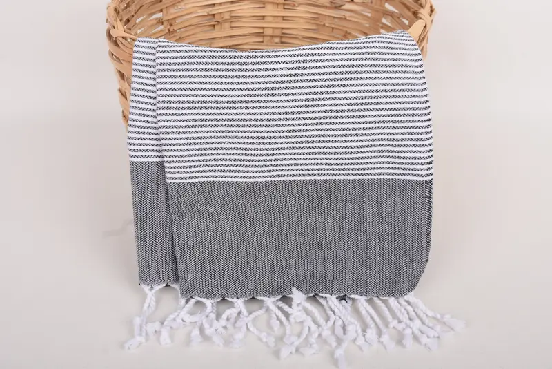 Doğum günü hediyesi, küçük banyo havlu, 40x18 pamuklu çizgili havlu, banyo havlu, eve taşınma hediyesi, kişiselleştirilmiş bulaşık havlu, monogram havlu - 5