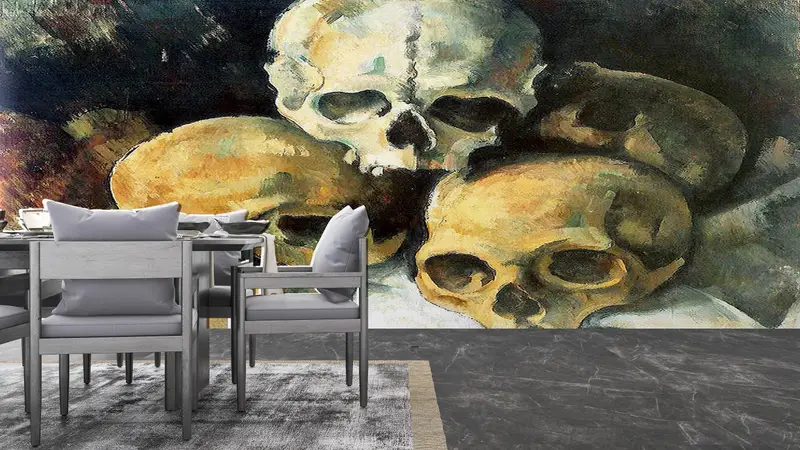 Pyramid of Skulls Wall Print, Modern Wall Paper, Paul Cezanne Pyramid of Skulls, Paper Wall Art, Custom Wall Paper, Famous Wall Art, - 8