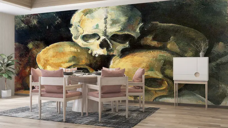Pyramid of Skulls Wall Print, Modern Wall Paper, Paul Cezanne Pyramid of Skulls, Paper Wall Art, Custom Wall Paper, Famous Wall Art, - 3