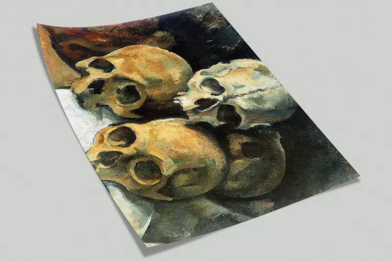 Pyramid of Skulls Wall Print, Modern Wall Paper, Paul Cezanne Pyramid of Skulls, Paper Wall Art, Custom Wall Paper, Famous Wall Art, - 6