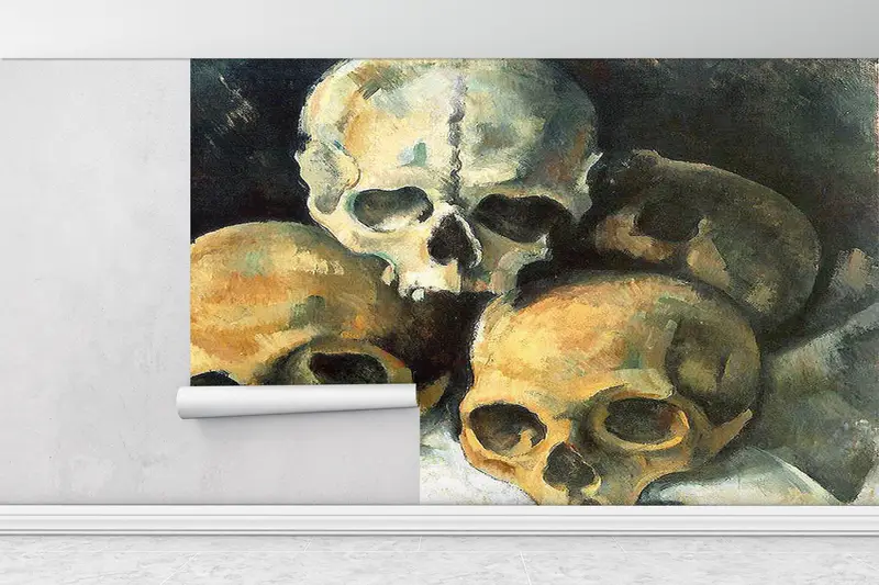 Pyramid of Skulls Wall Print, Modern Wall Paper, Paul Cezanne Pyramid of Skulls, Paper Wall Art, Custom Wall Paper, Famous Wall Art, - 7