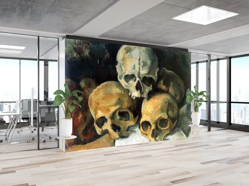Pyramid of Skulls Wall Print, Modern Wall Paper, Paul Cezanne Pyramid of Skulls, Paper Wall Art, Custom Wall Paper, Famous Wall Art, - 4