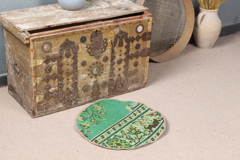 Alfombra Camuflaje Verde, 1,7x1,7ft Decoración Chic