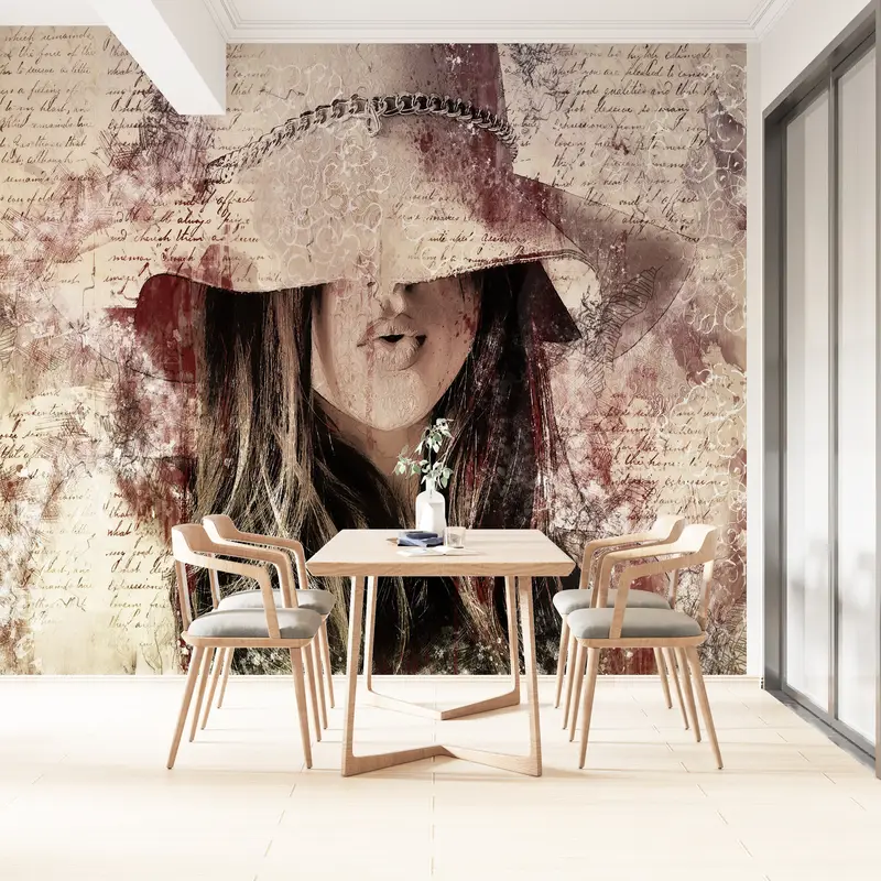 Abstrakte Frau Wandmalerei, maßgefertigte Hintergrundpapier, modernes Handypapier, sexy Frauen Wandmalerei, Handlungsschale und Stick, abstraktes Wallpapier, - 2