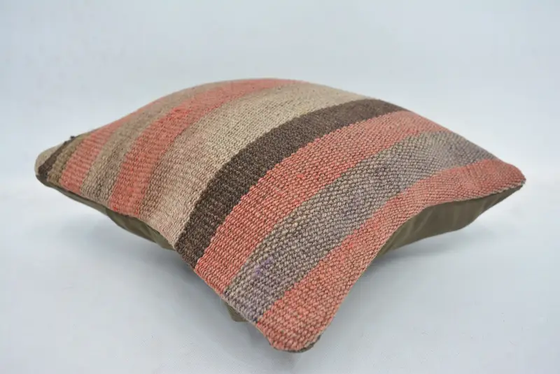 Accent Cushion, 12x12 Red Cushion Case, Handmade Kilim Cushion, Bolster Throw Cushion Case, Boho Pillow, Cushion Cover, Kilim Cushion Sham - 6
