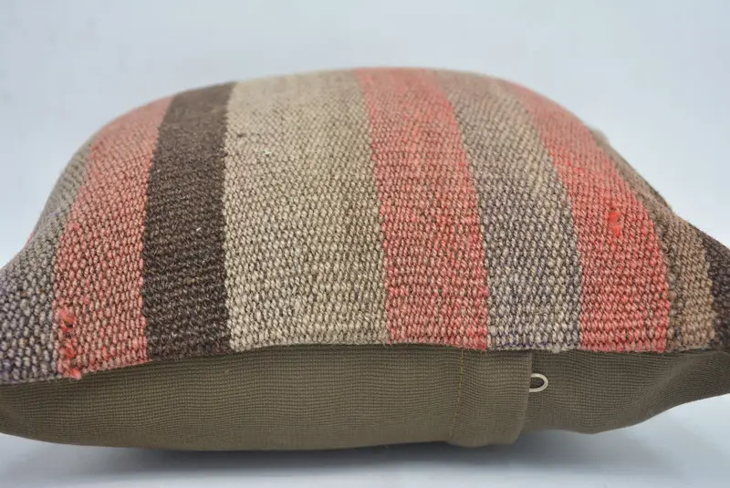 Accent Cushion, 12x12 Red Cushion Case, Handmade Kilim Cushion, Bolster Throw Cushion Case, Boho Pillow, Cushion Cover, Kilim Cushion Sham - 5