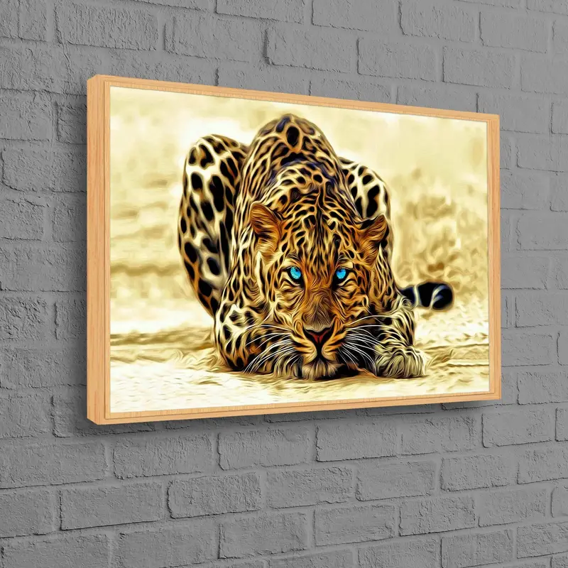 Elegante lienzo con estampado de tigre y leopardo para decoración moderna de cuevas de hombres