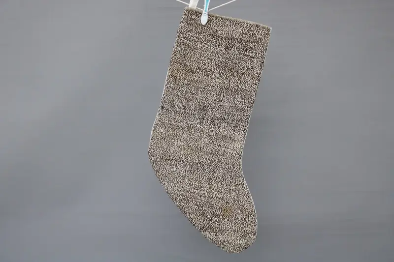 Medias de adornos navideños marrones y amarillos, medias festivas