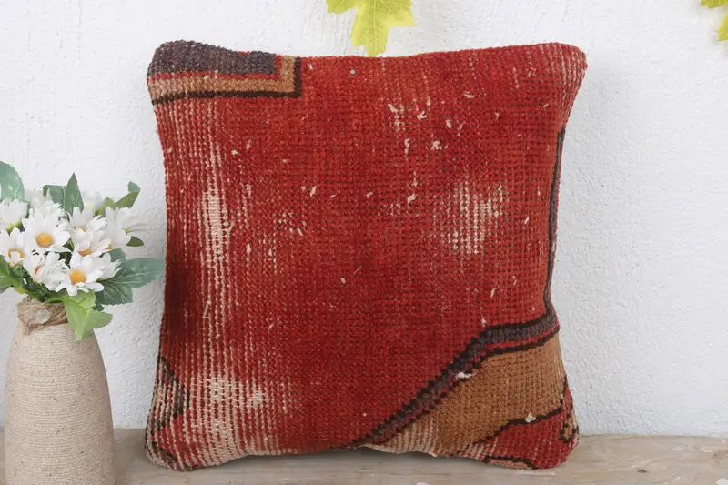Sofa Pillow Case, Boho Throw Cushion Cover, Cushion, Home Decor Pillow, 12x12 Red Pillow Cover, Interior Designer Pillow, Pillow for Sofa - 2