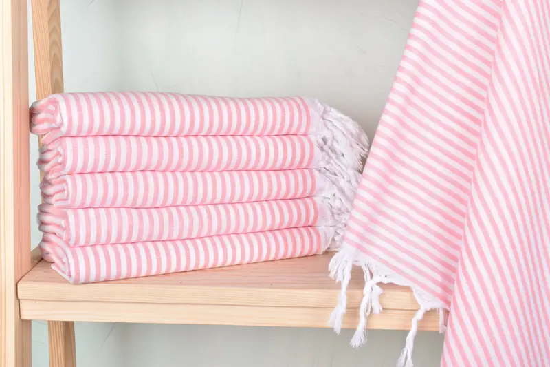 Wedding Gifts Towel, Bridesmaid Gift Towel, 68x36 Cotton Striped Towel, Home Decor Gifts, Spa Gift, Absorbent Turkish peshtemal towel for beach use - 1