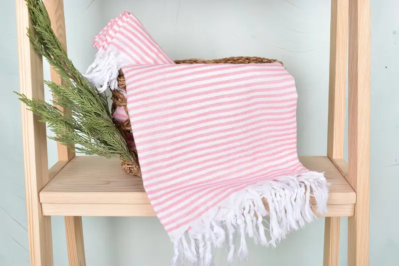 Wedding Gifts Towel, Bridesmaid Gift Towel, 68x36 Cotton Striped Towel, Home Decor Gifts, Spa Gift, Absorbent Turkish peshtemal towel for beach use - 4