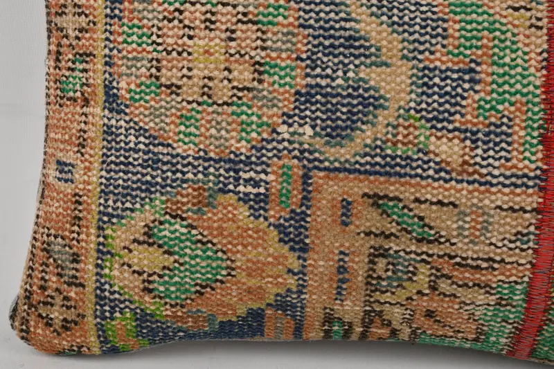 Cushion Case, Ethnical Kilim Rug Pillow, Ottoman Cushion, Handmade Kilim Cushion, 12x20 Blue Pillow Case, Boho Pillow Sham Cover - 4