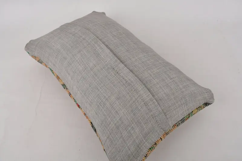 Cushion Case, Ethnical Kilim Rug Pillow, Ottoman Cushion, Handmade Kilim Cushion, 12x20 Blue Pillow Case, Boho Pillow Sham Cover - 10