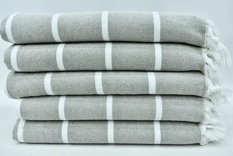 64x40 Cotton Striped Terry Towel, Organic Towel, Home Decor Gifts, Yoga Towel, Gift For Coworker, Gift For Her, Turkish beach towel, Wedding Towel - 2