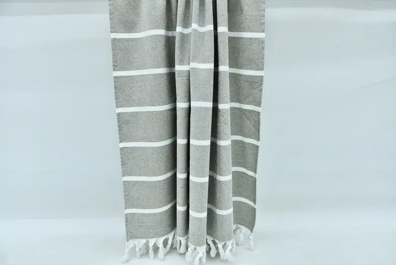64x40 Cotton Striped Terry Towel, Organic Towel, Home Decor Gifts, Yoga Towel, Gift For Coworker, Gift For Her, Turkish beach towel, Wedding Towel - 8