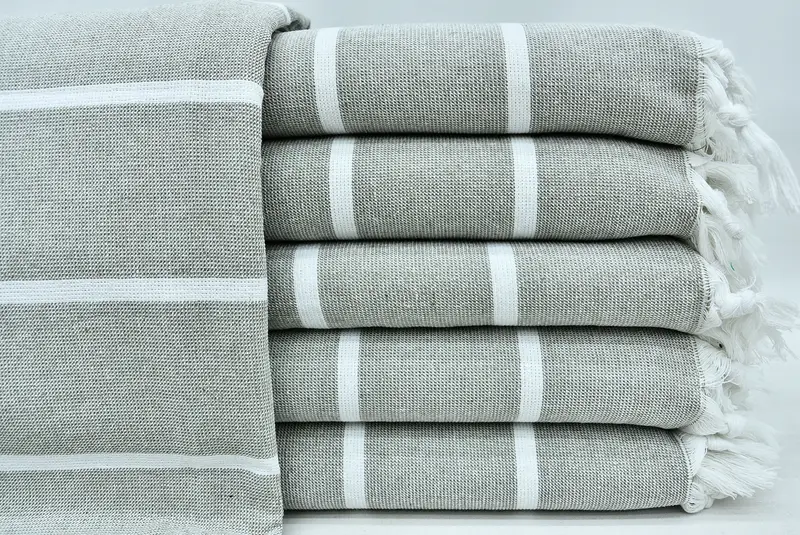 64x40 Cotton Striped Terry Towel, Organic Towel, Home Decor Gifts, Yoga Towel, Gift For Coworker, Gift For Her, Turkish beach towel, Wedding Towel - 1