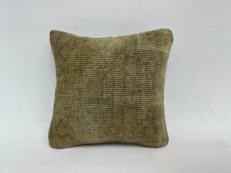 12x12 Brown Pillow Case, Cushion Case, Ikat Pillow, Turkish Pillow, Interior Designer Pillow, Ethnical Kilim Rug Pillow, Indoor Cushion Cover - 1