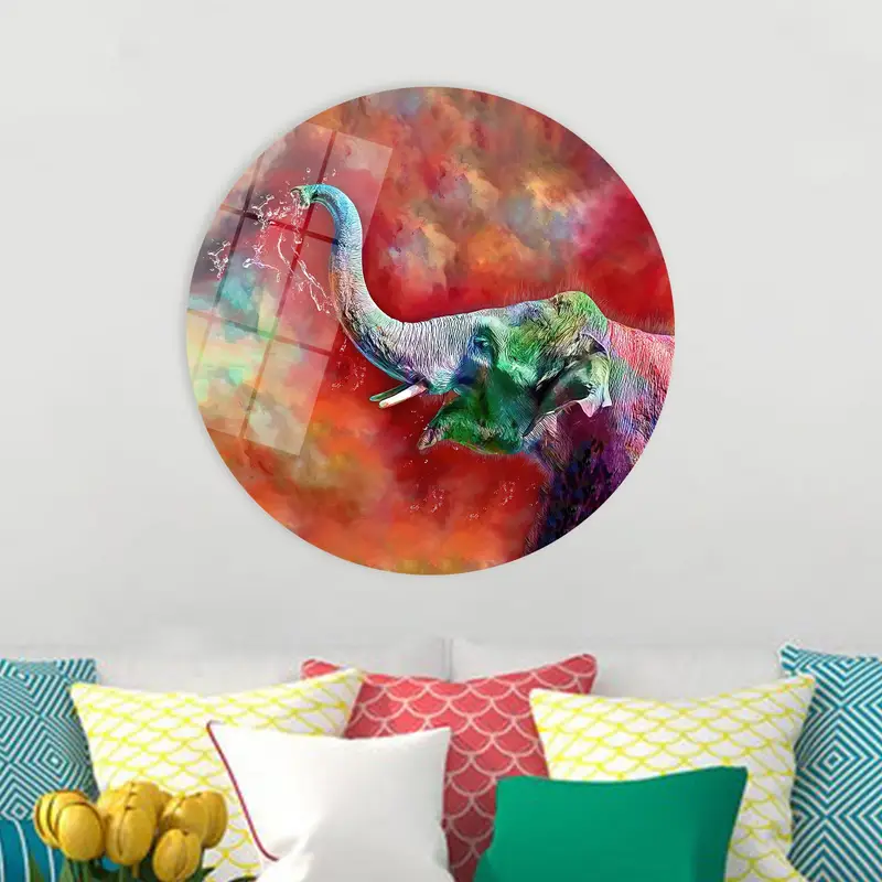 Elegant Abstract Elephant Canvas: Vibrant, Cute, Artistic Decor