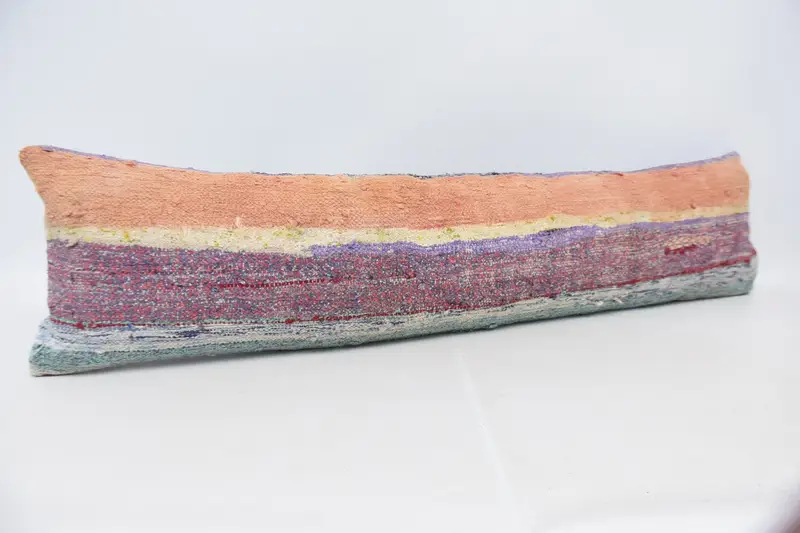 Turkish Kilim Pillow, Chair Cushion Case, 12x48 Blue Pillow Sham, Turkish Pillow, Cushion Case, Designer Throw Cushion, Pillow for Couch - 3