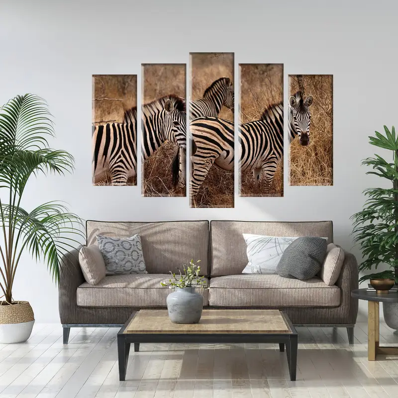 Three Zebra, Zebra Wall Art, Zebra Canvas, Animal And Nature, Animals Canvas, Animals Wall Art, Nature Wall Art, Nature Animal Landspaces - 1