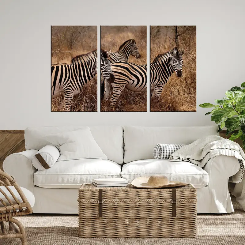 Three Zebra, Zebra Wall Art, Zebra Canvas, Animal And Nature, Animals Canvas, Animals Wall Art, Nature Wall Art, Nature Animal Landspaces - 8