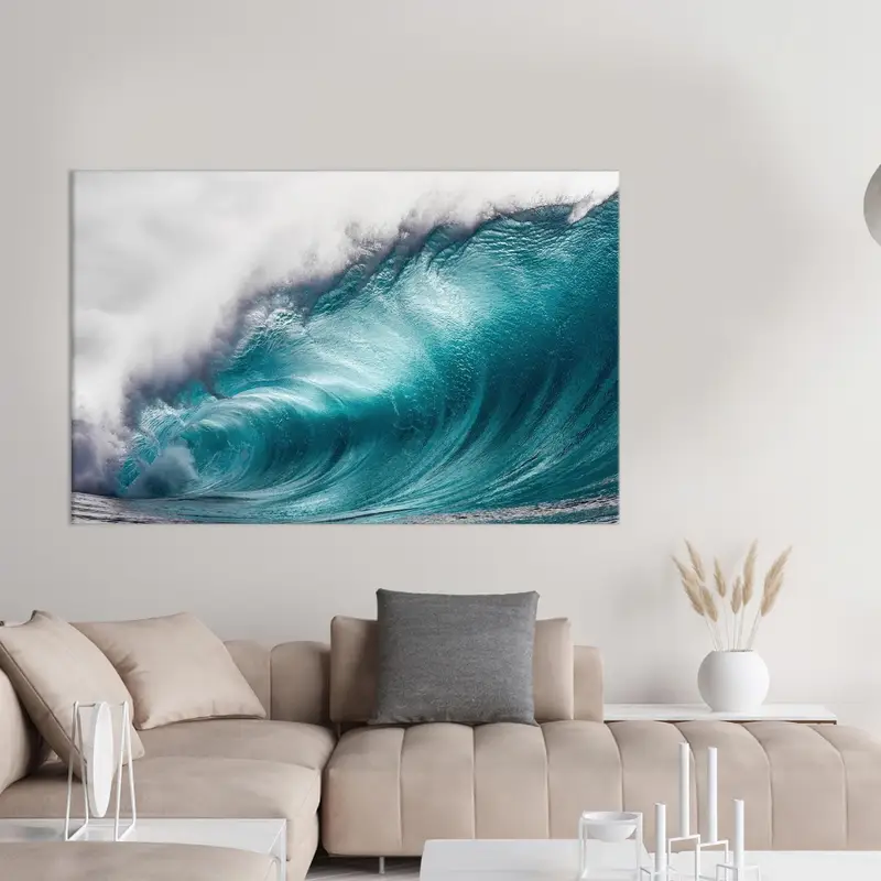Elegant Coastal Canvas: Tropical Ocean Blue Sea Landscape Print