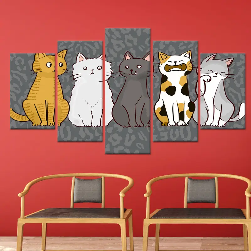 Modern Soyut Kedi Kanvas: Zarif Kedi Sanatsal Reprodüksiyon