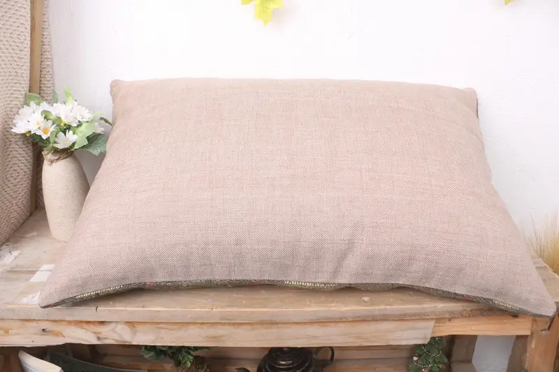 Vintage Kilim Pillow, Ethnical Kilim Rug Pillow, Pillow, Kilim Cushion Sham, 16x24 Gray Cushion Cover, Colorful Pillow - 7