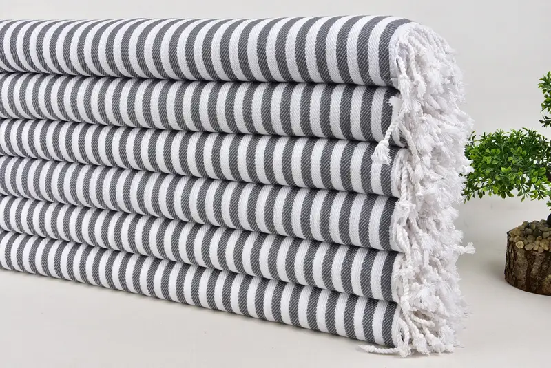 Wedding Favors, Custom Wedding Gifts, Turkish Blanket Queen, Bachelorette Gifts, Anniversary Gift For Her, 104x76 Cotton Striped Towel - 3