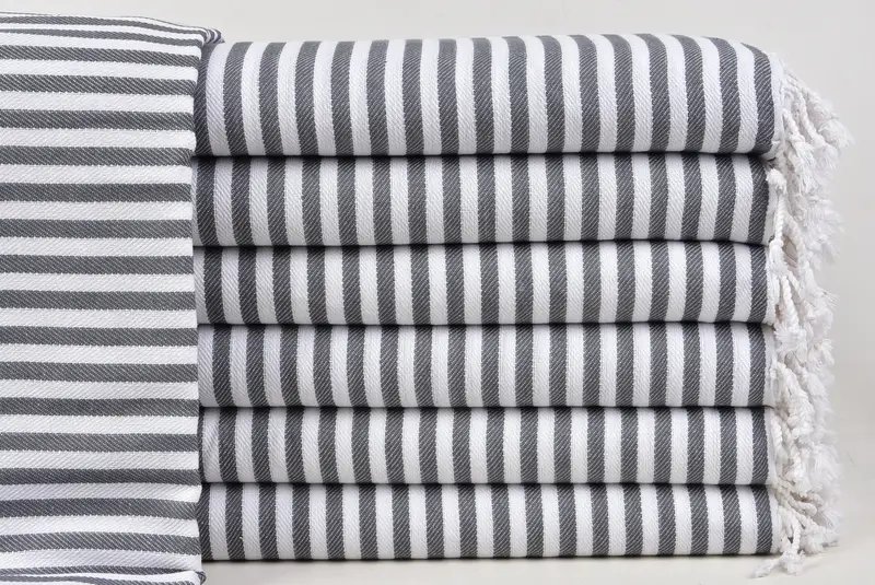 Wedding Favors, Custom Wedding Gifts, Turkish Blanket Queen, Bachelorette Gifts, Anniversary Gift For Her, 104x76 Cotton Striped Towel - 1