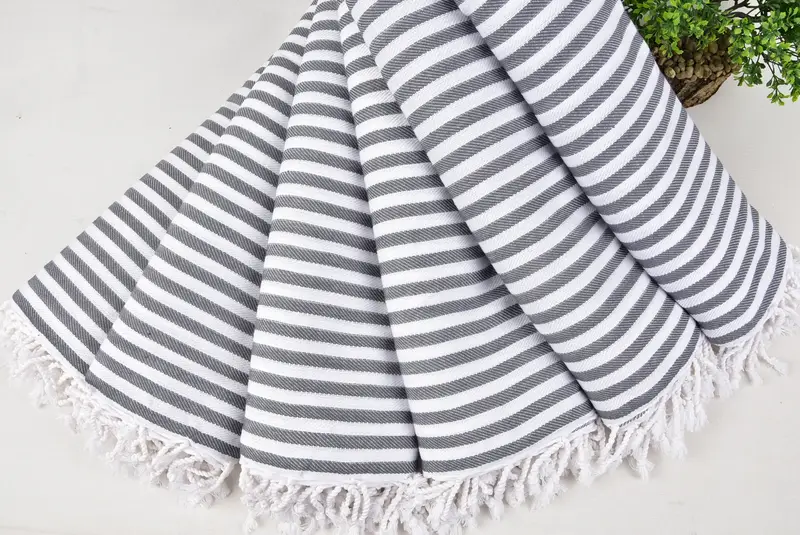 Wedding Favors, Custom Wedding Gifts, Turkish Blanket Queen, Bachelorette Gifts, Anniversary Gift For Her, 104x76 Cotton Striped Towel - 4