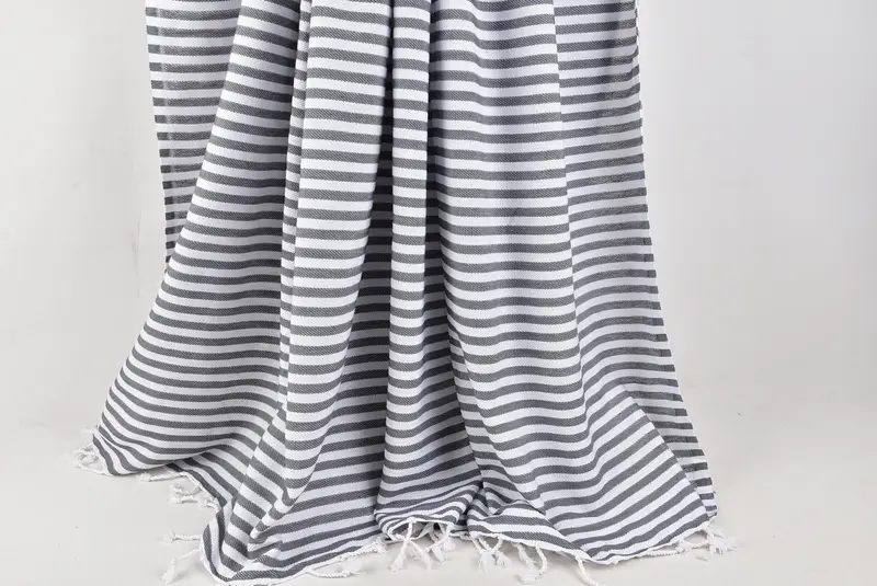 Wedding Favors, Custom Wedding Gifts, Turkish Blanket Queen, Bachelorette Gifts, Anniversary Gift For Her, 104x76 Cotton Striped Towel - 8
