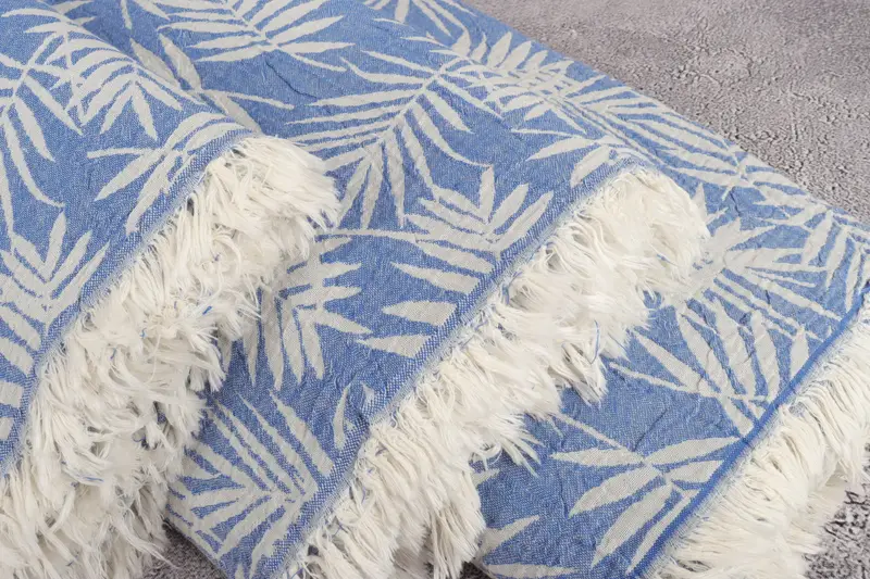 Bridesmaid Proposal Gift, Boho Throw Blankets, 100x80 Cotton Floral Patterned Towel, Gift For Wedding Day, Throw Blanket Couch, Tablecloth - 5