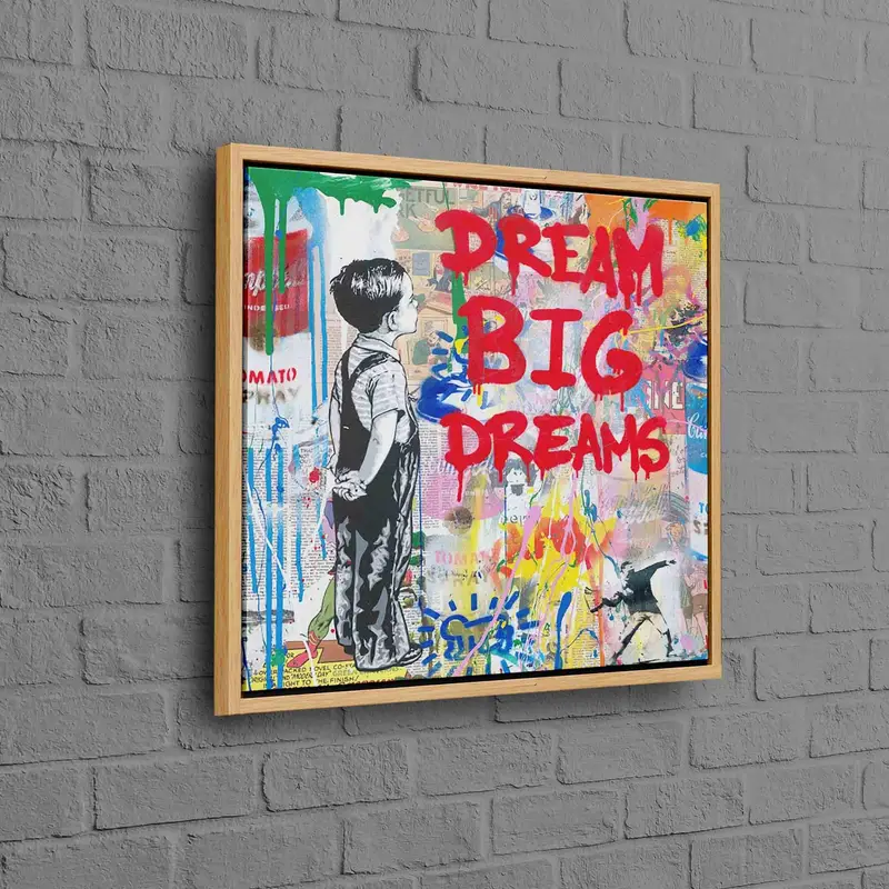 モダン グラフィティ ボーイ キャンバス: バンクシーにインスピレーションを得たプリント アート