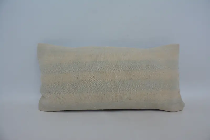 Cushion, Vintage Pillow, Vintage Kilim Throw Pillow, 12x24 Beige Pillow Case, Kilim Cushion Sham, Retro Cushion Case, Seat Pillow - 1