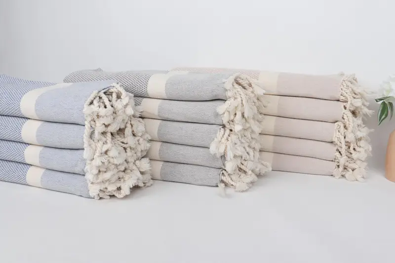 Best Wedding Gift, Wedding Anniversary Gift, 70x36 Cotton Striped Towel, Thin towel, Bachelor Gift, Fouta towel, Lightweight towel, Monogram Towels - 2