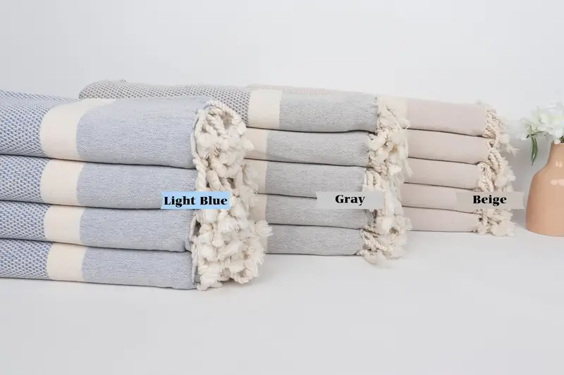 Best Wedding Gift, Wedding Anniversary Gift, 70x36 Cotton Striped Towel, Thin towel, Bachelor Gift, Fouta towel, Lightweight towel, Monogram Towels - 1
