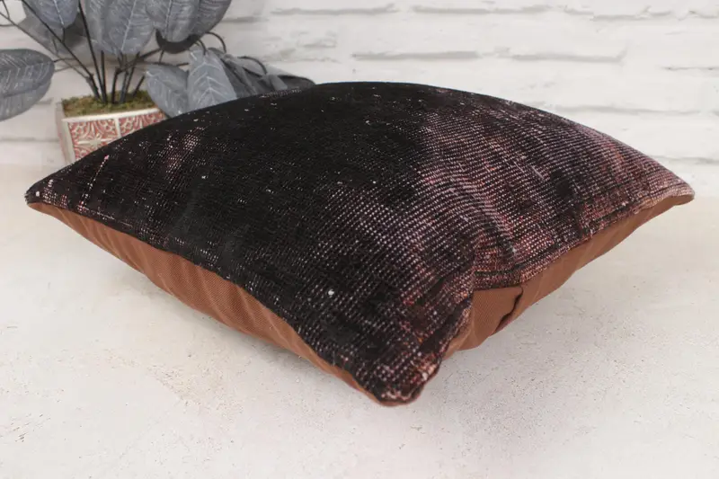 Throw Kilim Pillow, 16x16 Brown Pillow, Gift Pillow, Pillow, Authentic Pillow, Designer Throw Cushion Cover, Kilim Cushion Sham, Anatolian Pillow - 6