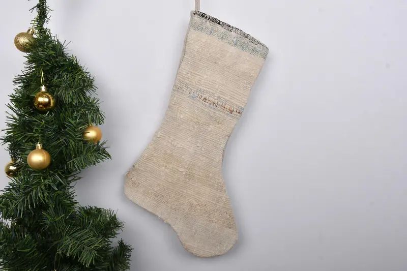 Şenlikli Noel Süsleri Deseni, 7 İnç Tatil Noel Çorabı