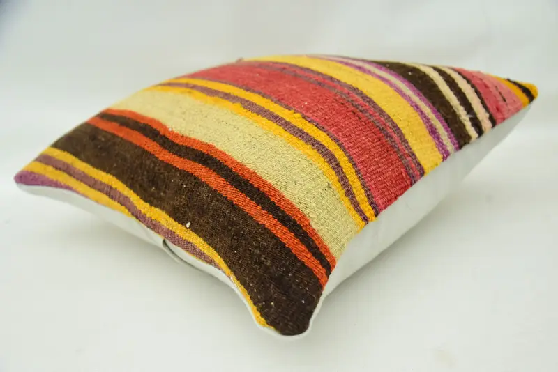 Ethnical Kilim Rug Pillow, 18x18 Red Pillow Sham, Interior Designer Pillow, Personalized Gift Pillow Pillow, Pillow Cover, Turkish Pillow - 6