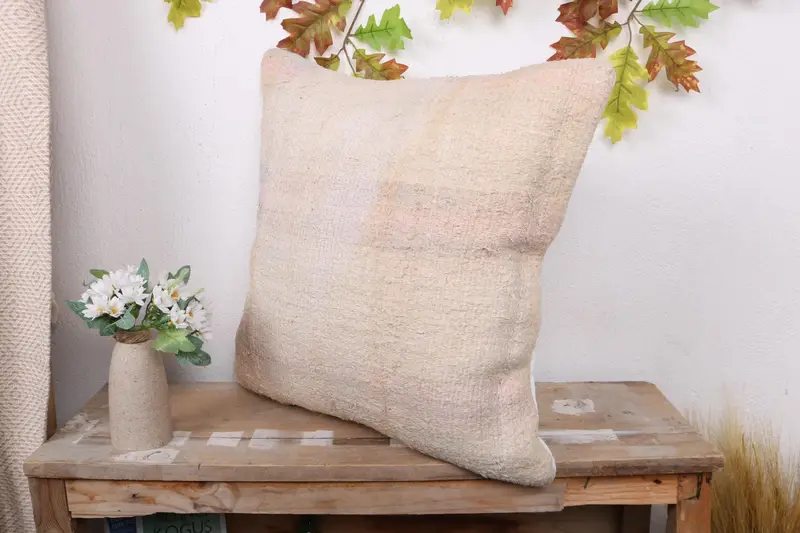Interior Designer Pillow, Bright Pillow, Gift Pillow, Pillow Case, 20x20 White Cushion Case, Anatolian Cushion Cover, Kilim Cushion Sham - 4