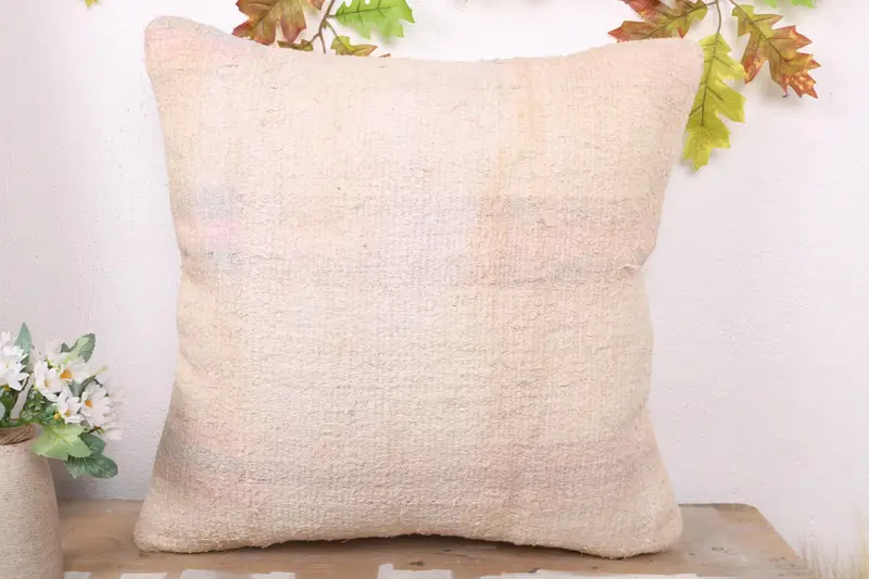 Interior Designer Pillow, Bright Pillow, Gift Pillow, Pillow Case, 20x20 White Cushion Case, Anatolian Cushion Cover, Kilim Cushion Sham - 2