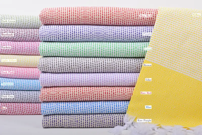 Personalized Raw Red Diamond Turkish Beach Towel, Organic Cotton, 70x40 Inches